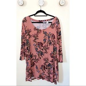 Pink Floral Tunic Top 3XL